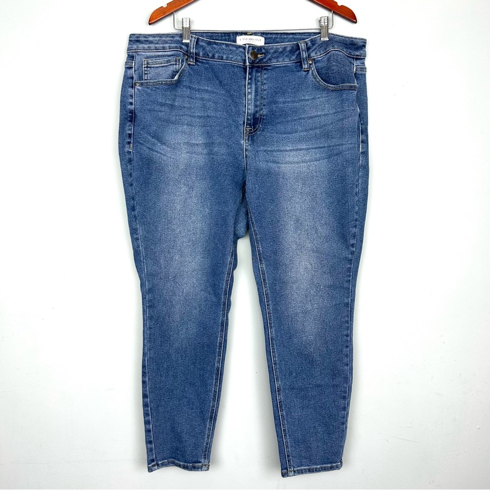 LANE BRYANT mid rise super stretch skinny jeans size 20 blue